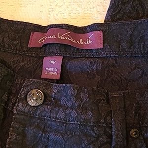 Black Paisley Brocade Mom Jeans 14P